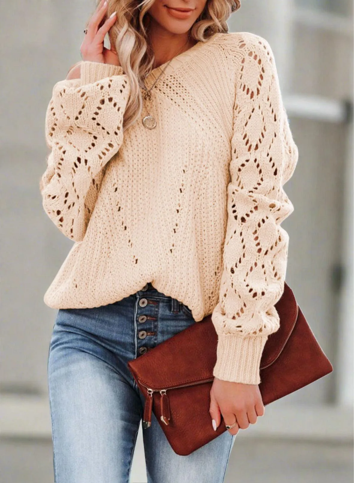 ComfyKnit Round Neck Ribbed Sweater — Off Shoulder Sweater