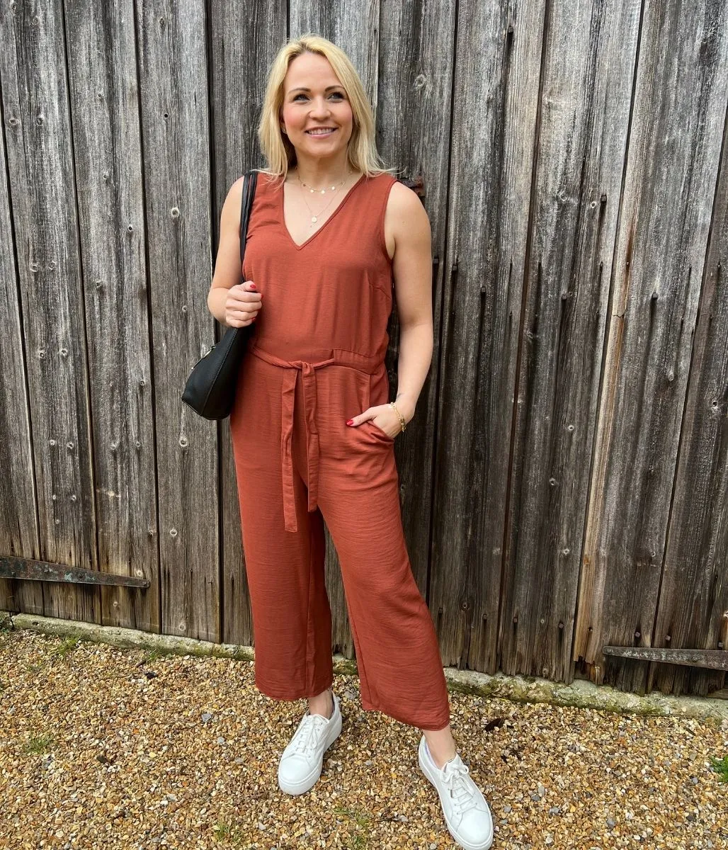 Copper Sleeveless Jumpsuit