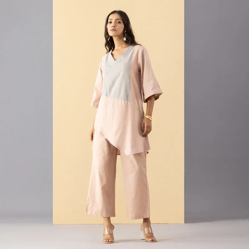 Cotton Co-Ord Set For Women | Dusky Pink