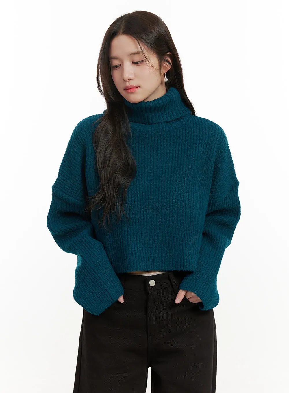 Cozy Chic Crop Turtle Neck Sweater  ON429