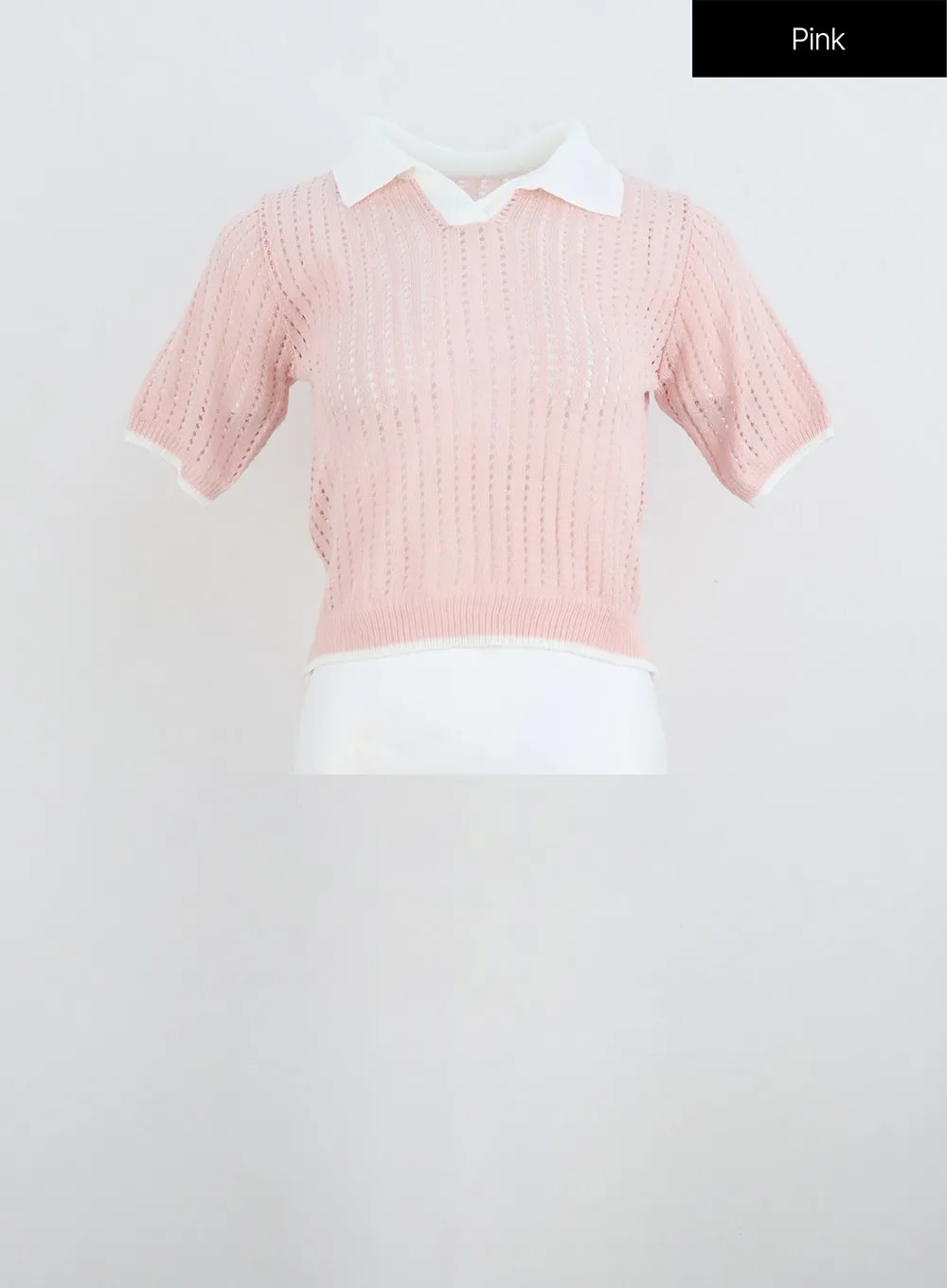 Cropped Mesh Sweater IL326