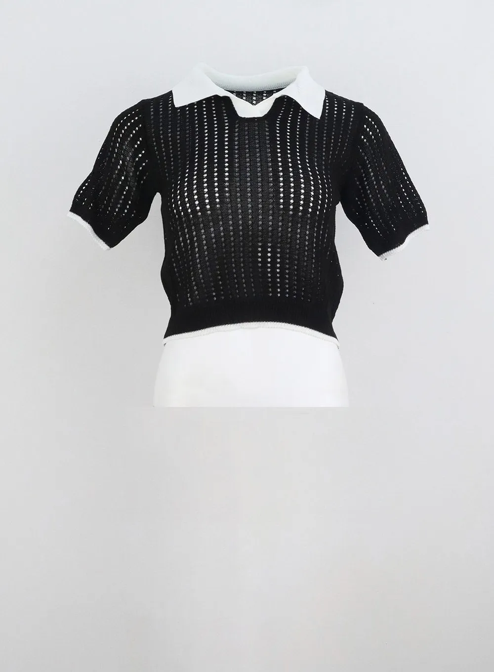 Cropped Mesh Sweater IL326