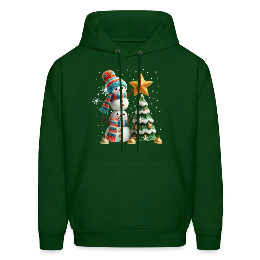 Cute Christmas Funny Snowman Decorating Tree Hoodie