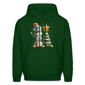 Cute Christmas Funny Snowman Decorating Tree Hoodie