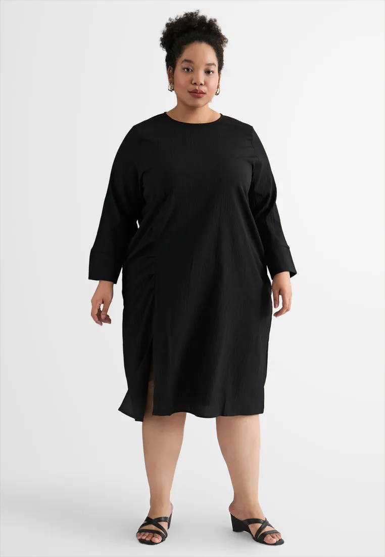 Delia Asymmetrical Gather & Slit Dress Top