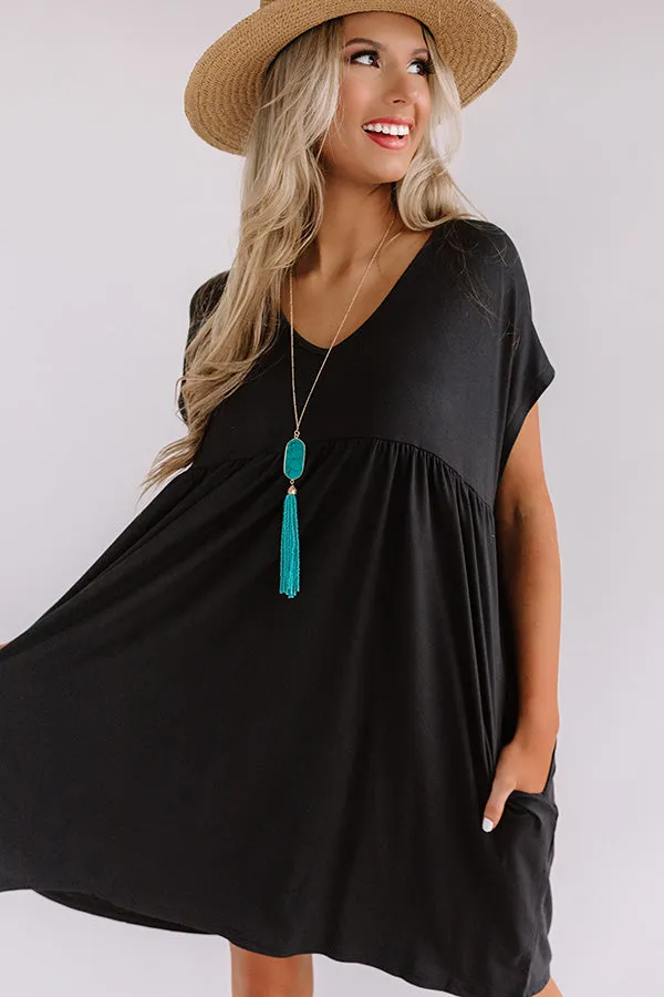 Dunes And Daydreams Babydoll Dress In Black