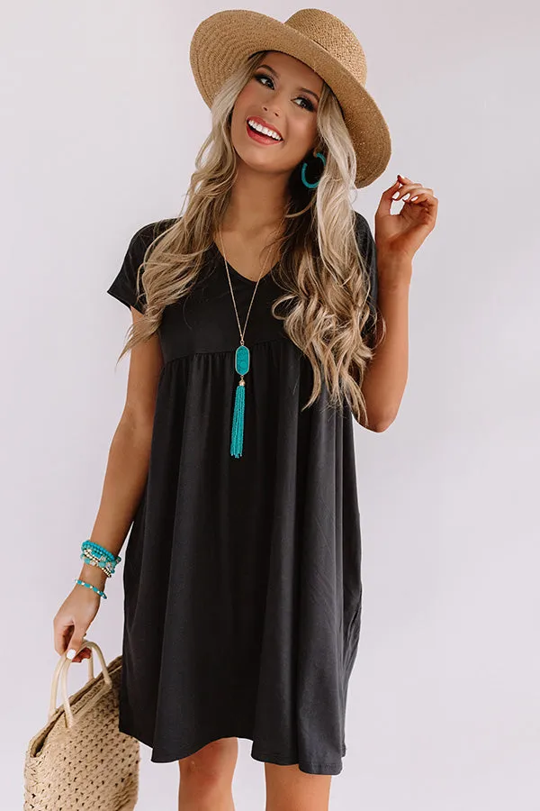 Dunes And Daydreams Babydoll Dress In Black