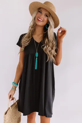 Dunes And Daydreams Babydoll Dress In Black