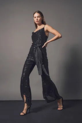 Endless Rose - Sequin Spaghetti Strap Jumpsuit