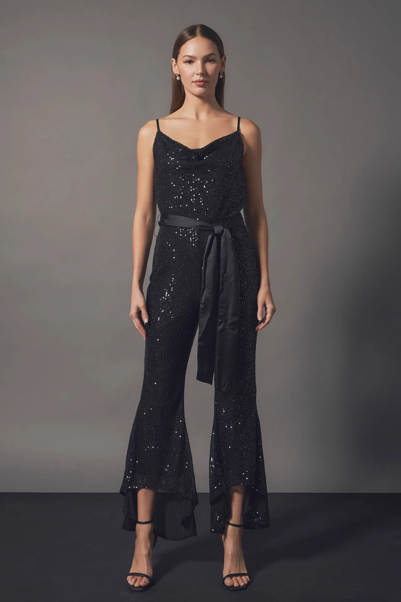 Endless Rose - Sequin Spaghetti Strap Jumpsuit