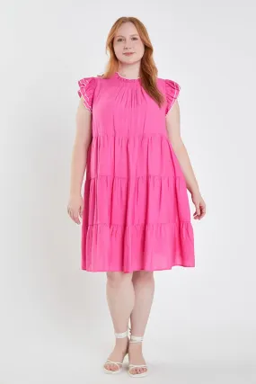 English Factory - Plus Size Contrast Merrow Babydoll Dress