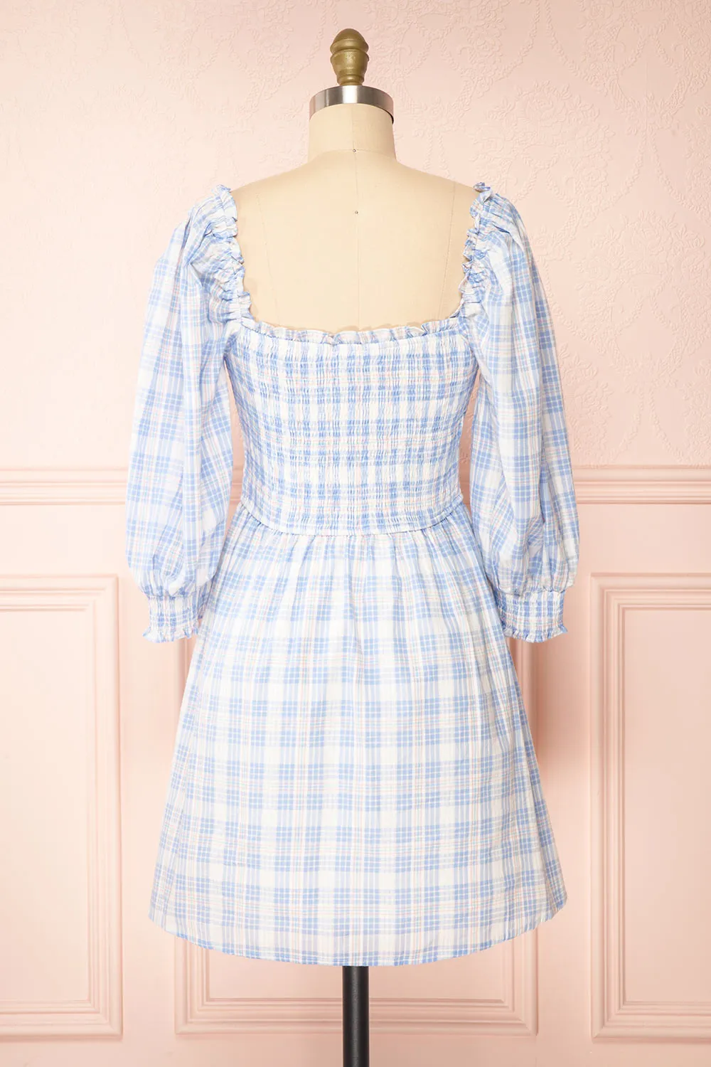 Ethne | Pastel Babydoll Plaid Dress