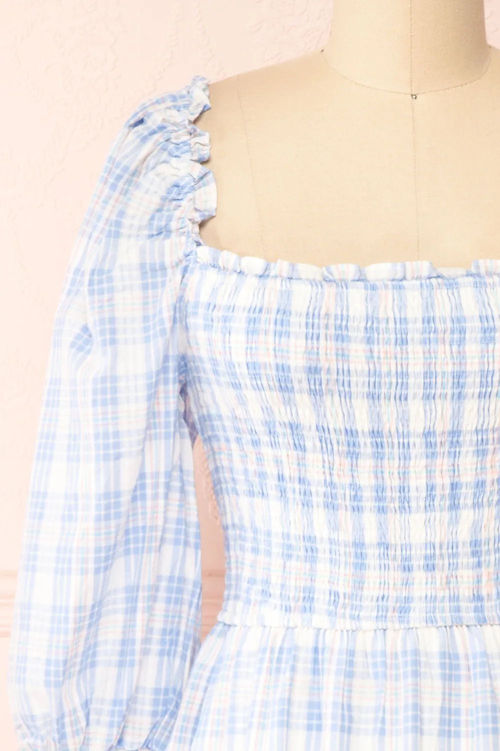 Ethne | Pastel Babydoll Plaid Dress