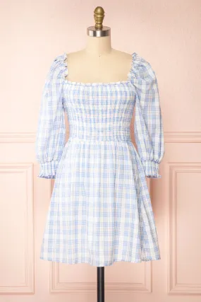 Ethne | Pastel Babydoll Plaid Dress