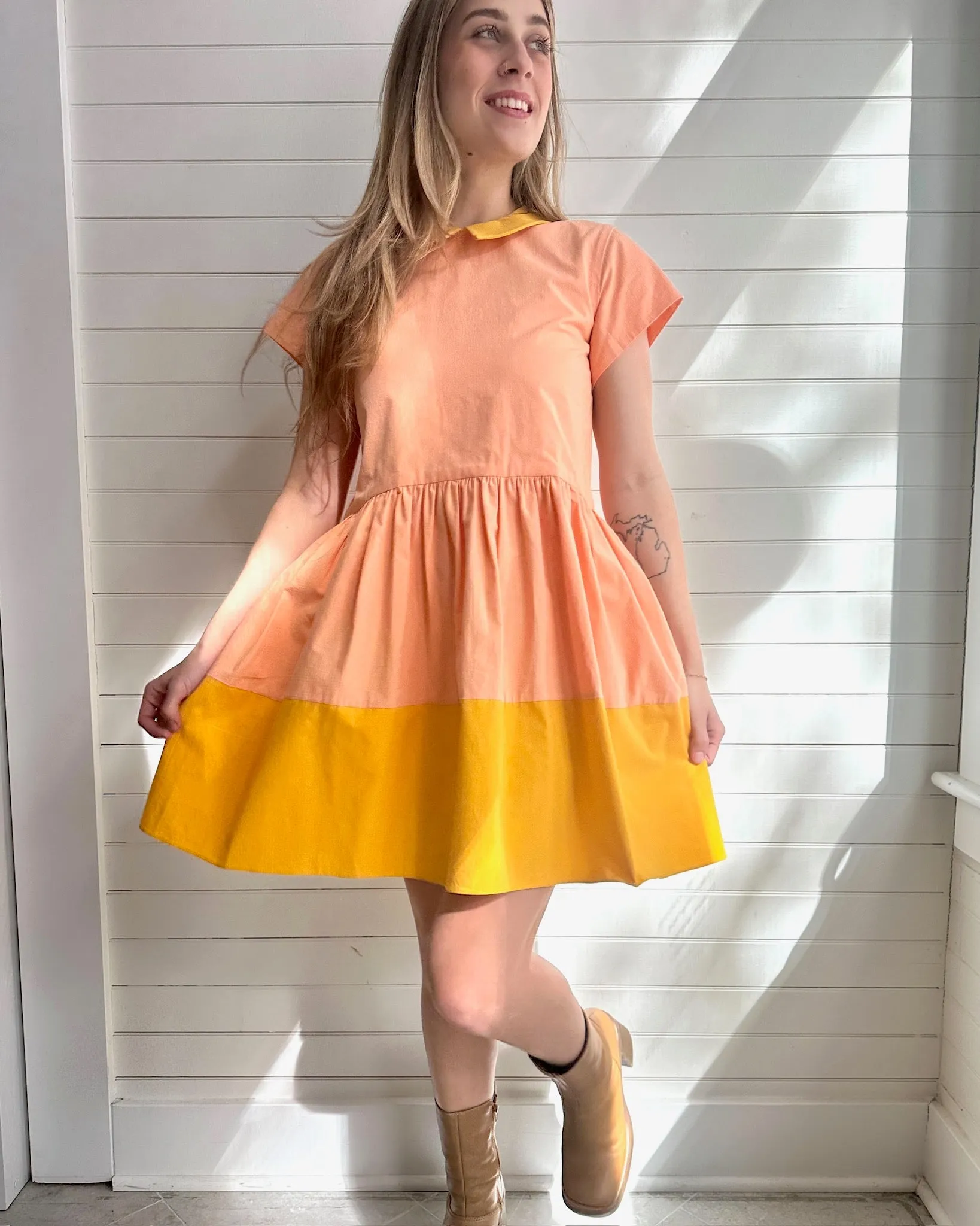 Eva Dress- Peach Sorbet