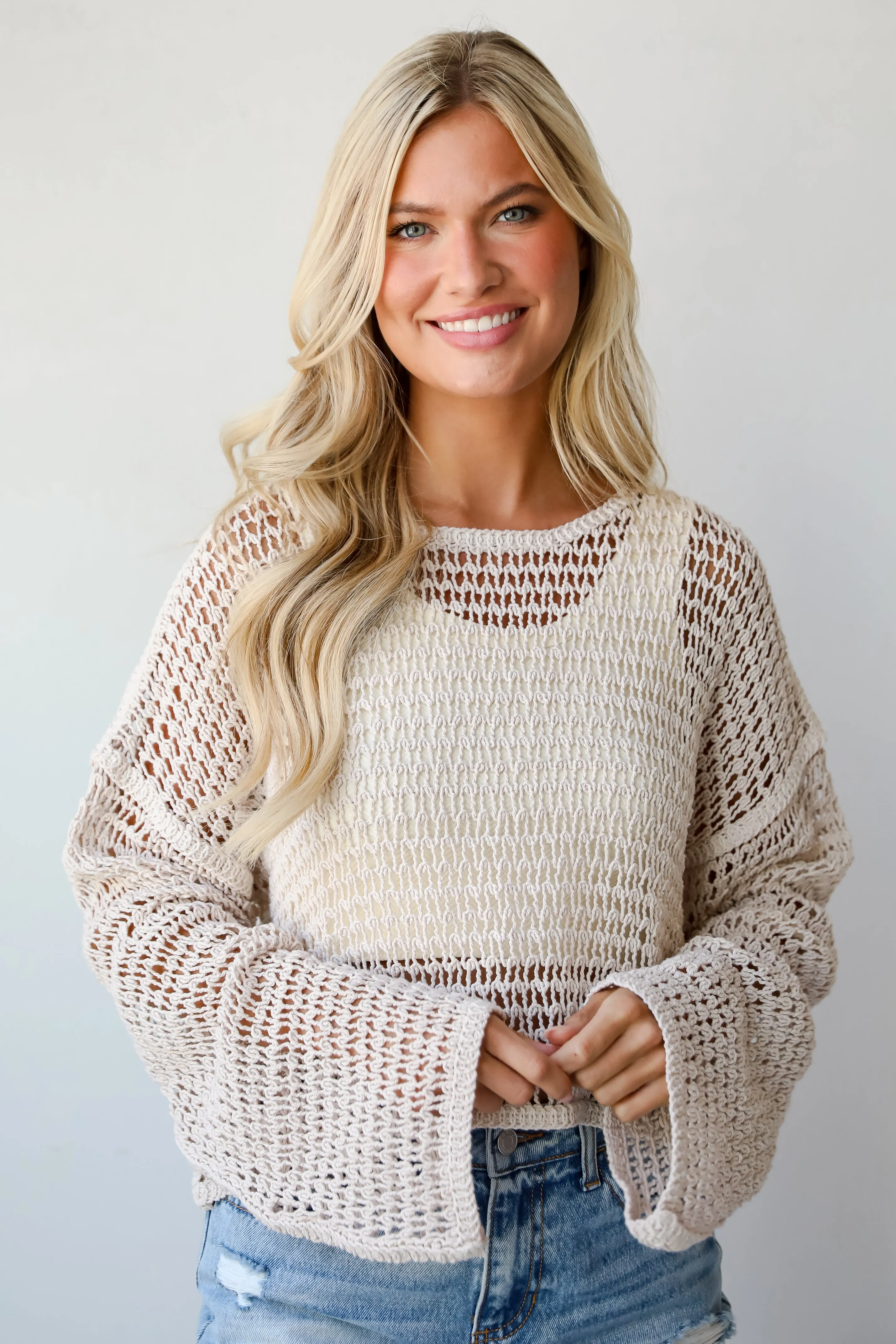 FINAL SALE - Stylish Destination Crochet Open Knit Top