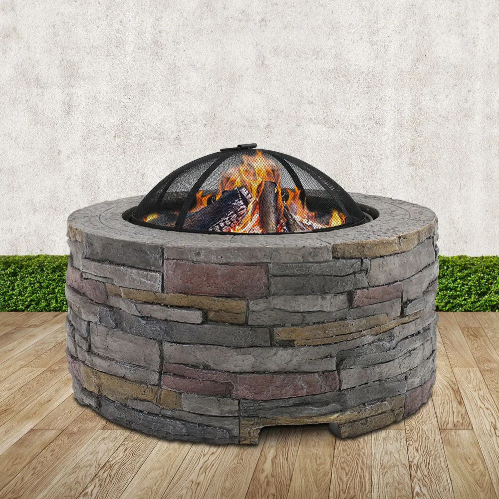 Fire Pit Outdoor Table Charcoal Heating Fireplace Garden Firepit Heater