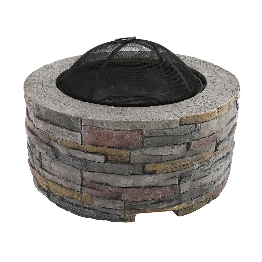 Fire Pit Outdoor Table Charcoal Heating Fireplace Garden Firepit Heater