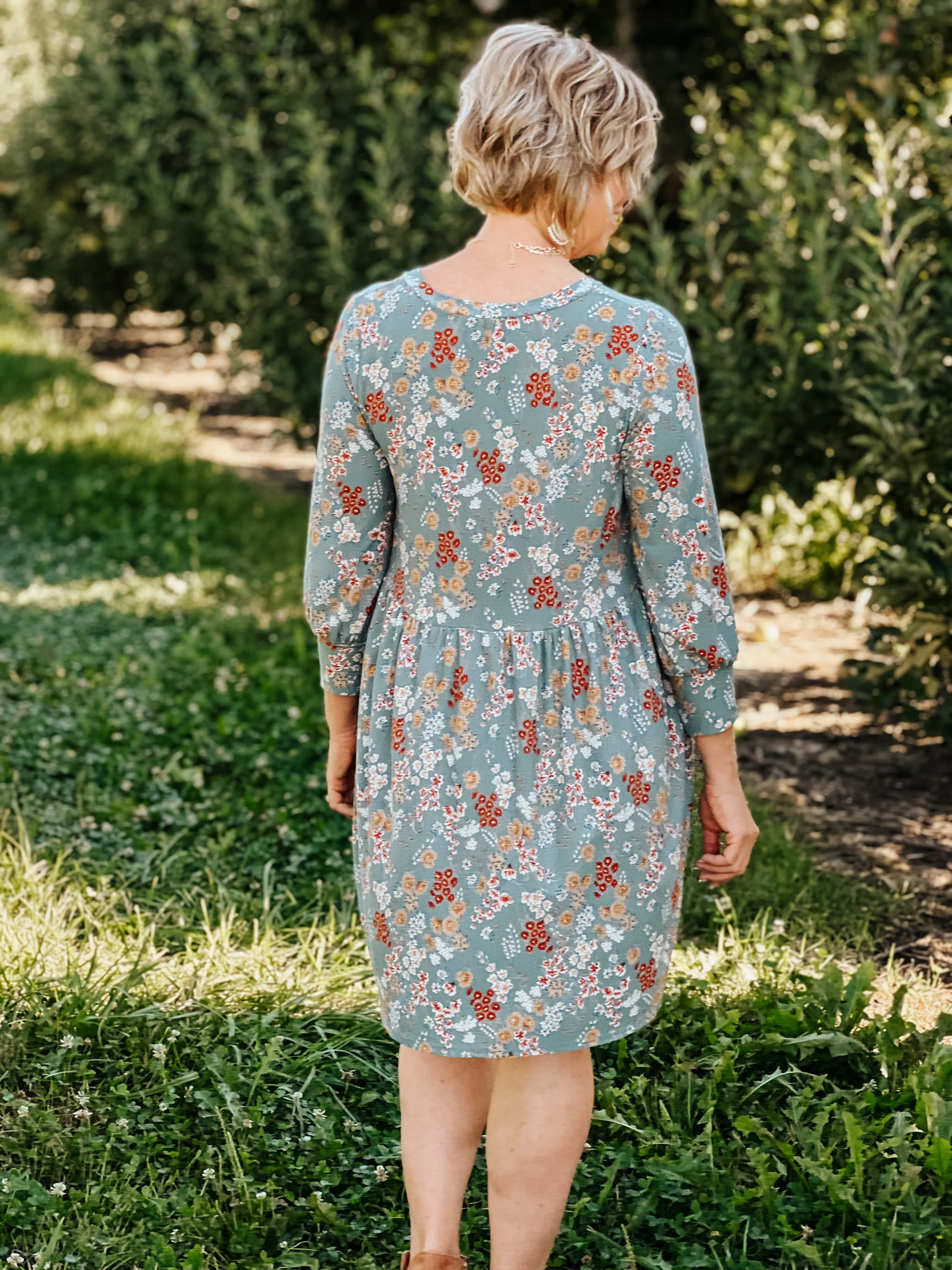 Floral Brushed Babydoll Dress