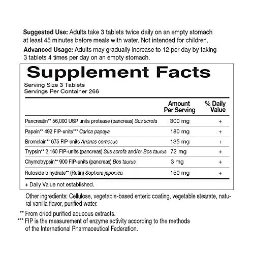 Garden of Life Joint Supplement Wobenzym 800 Tablets