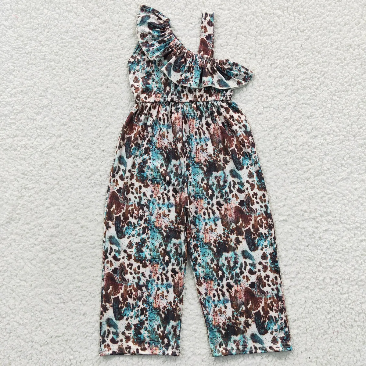 girls brown dyeing jumpsuit SR0366