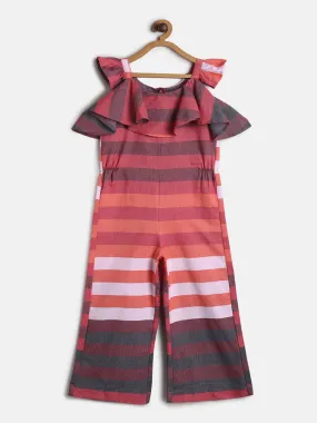 Girls Regular Fit Multi Color Cotton Jumpsuit