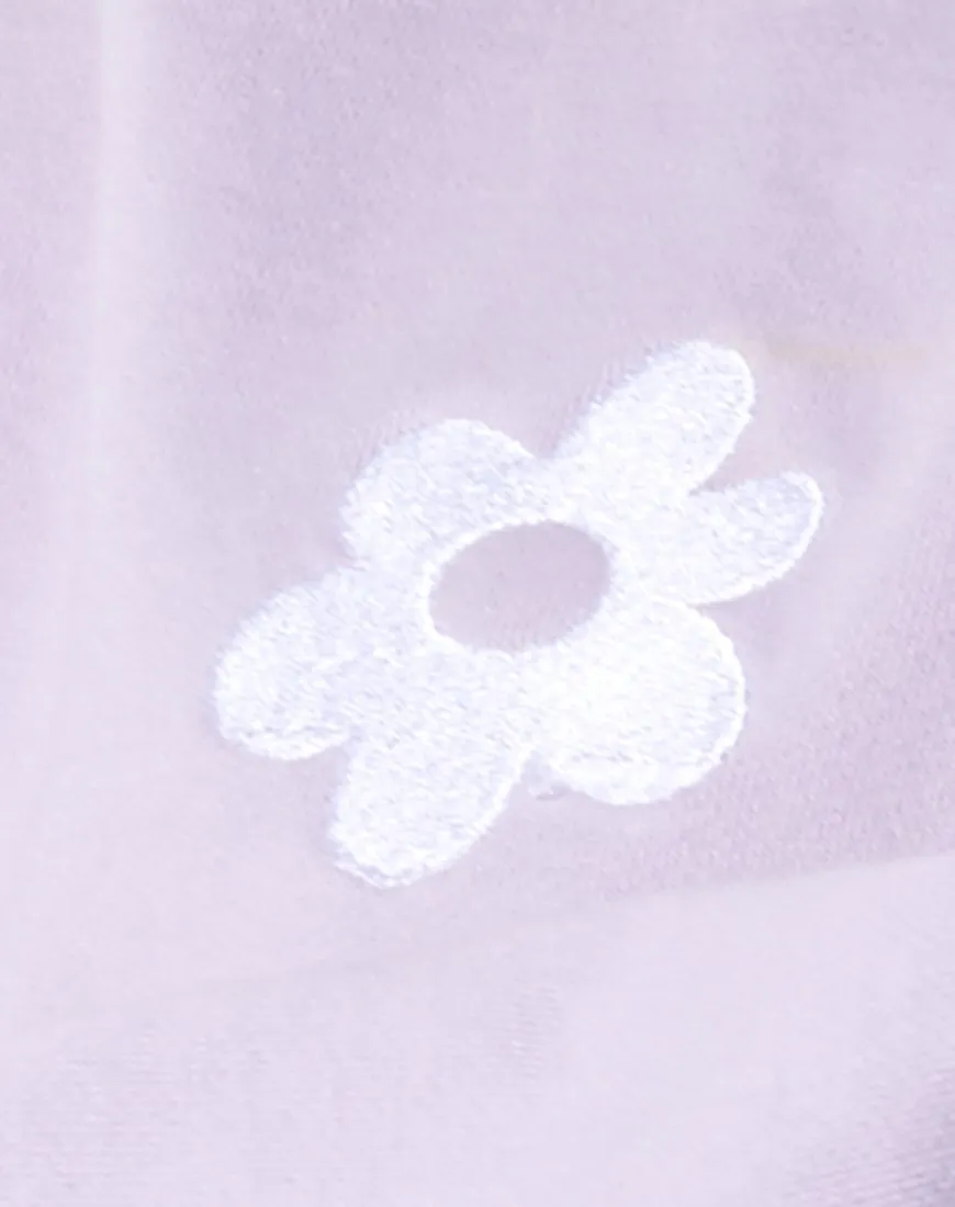 Glo Sweatshirt in Pastel Lilac Daisy Embro