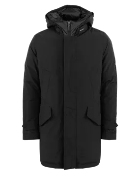 Heren Polar Hoge Kraag Parka Zwart