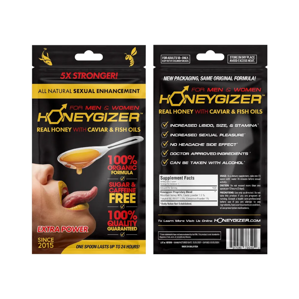 HONEYGIZER Male Sexual Enhancement- Real Honey With Caviar & Fish Oils (1 Spoon)