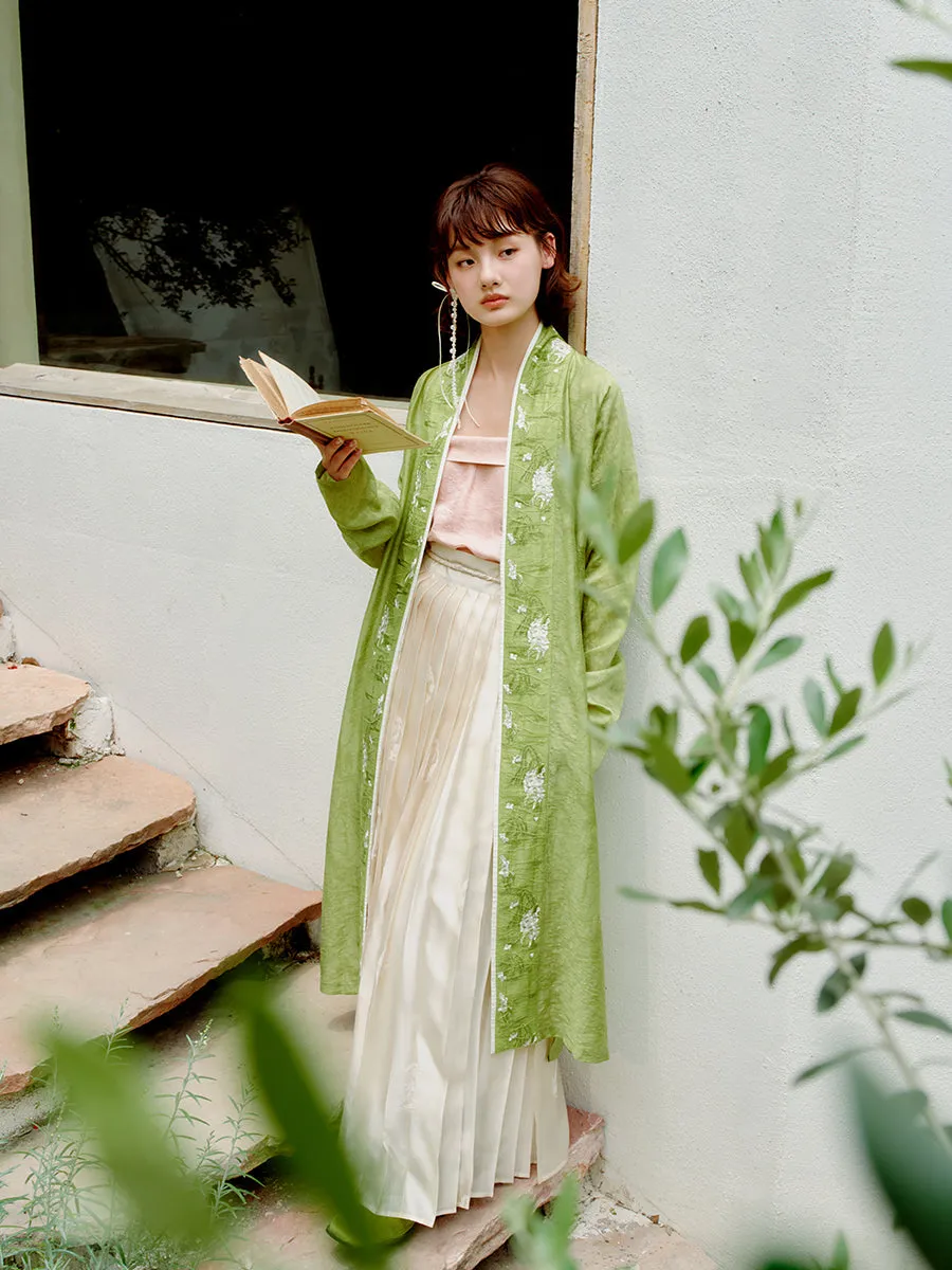 Hu Feng 忽逢 Suddenly Southern Song Baidiequn Skirt & Beizi Jacket Set