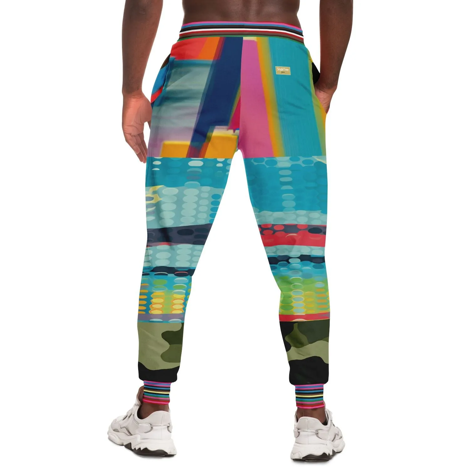 Jamaica Lies in Paradise Pastel Camo Patchwork Eco-Poly Unisex Joggers