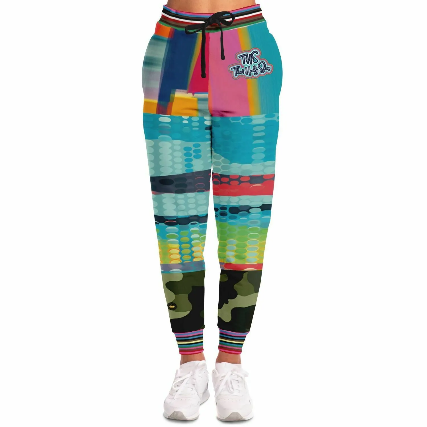 Jamaica Lies in Paradise Pastel Camo Patchwork Eco-Poly Unisex Joggers