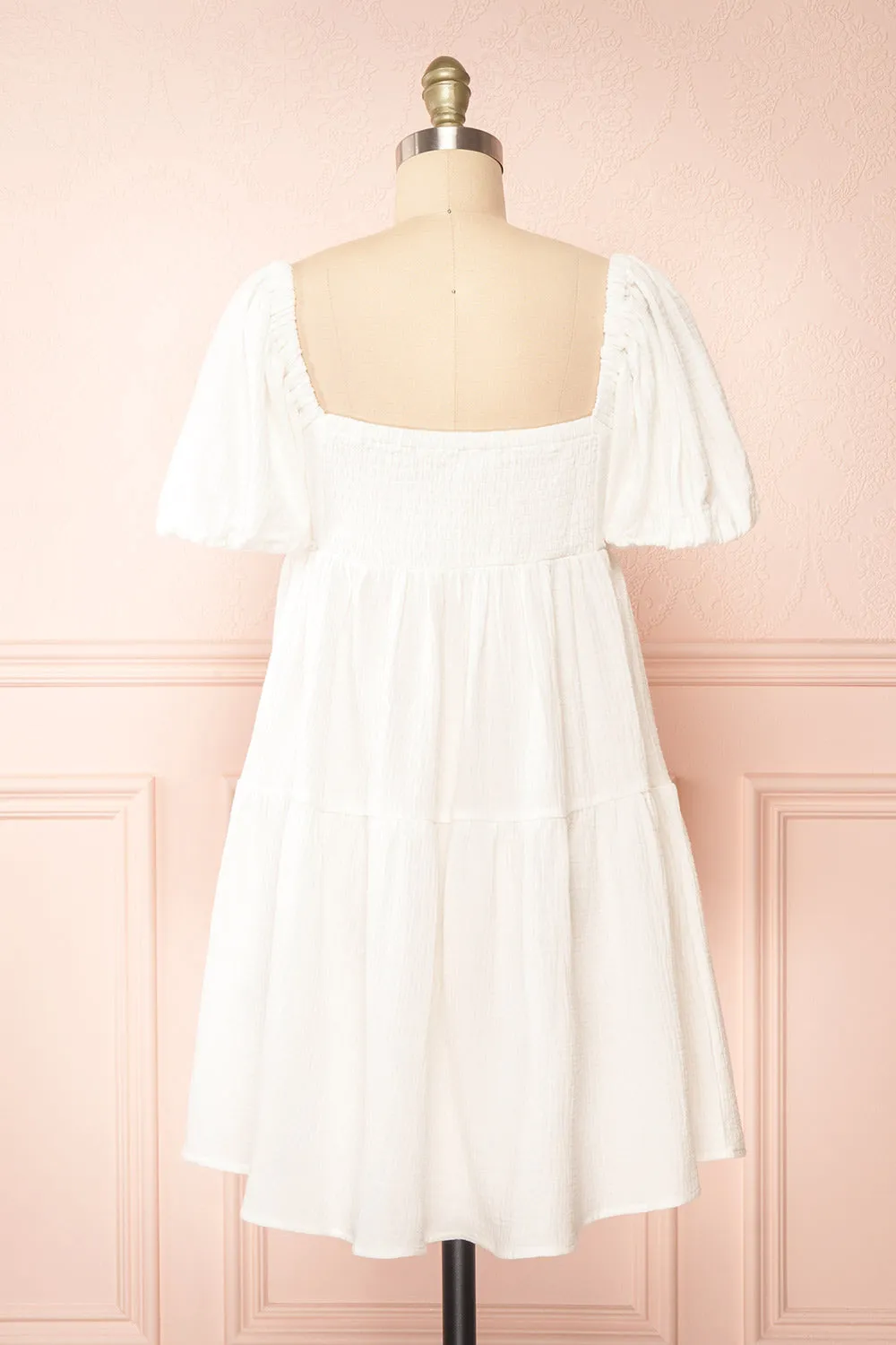 Jenna | Short Tiered White Dress