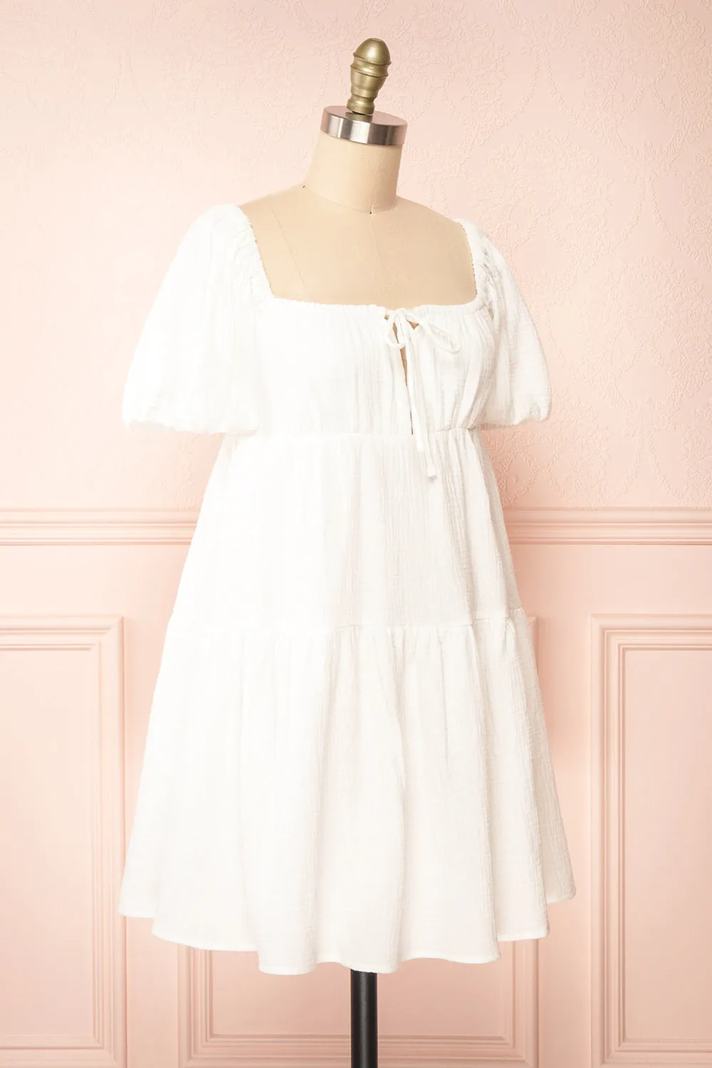 Jenna | Short Tiered White Dress