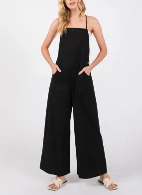 Jocelyn Cross Back Wide Leg Overalls (Assorted Colors)