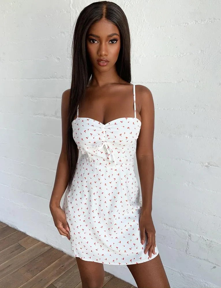 Jorj Dress - White Cherry Print