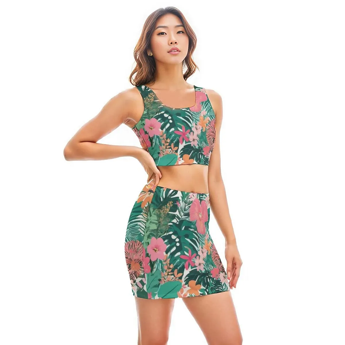 Jungle Voyage Women's Camisole And Hip Skirt Outfit Set