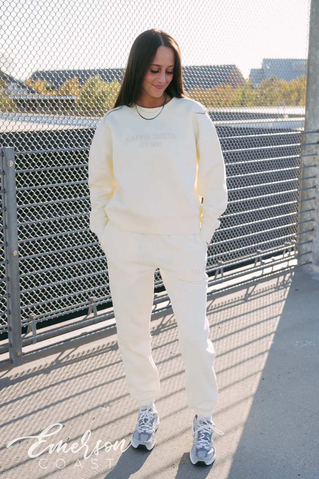 Kappa Delta Yellow Monochromatic Crewneck and Jogger Set