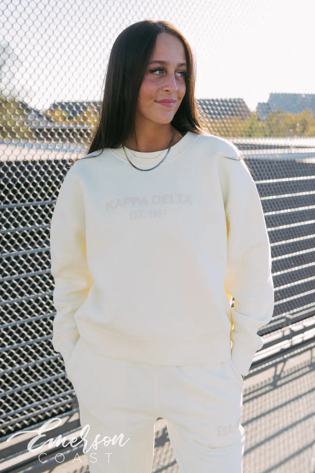 Kappa Delta Yellow Monochromatic Crewneck and Jogger Set