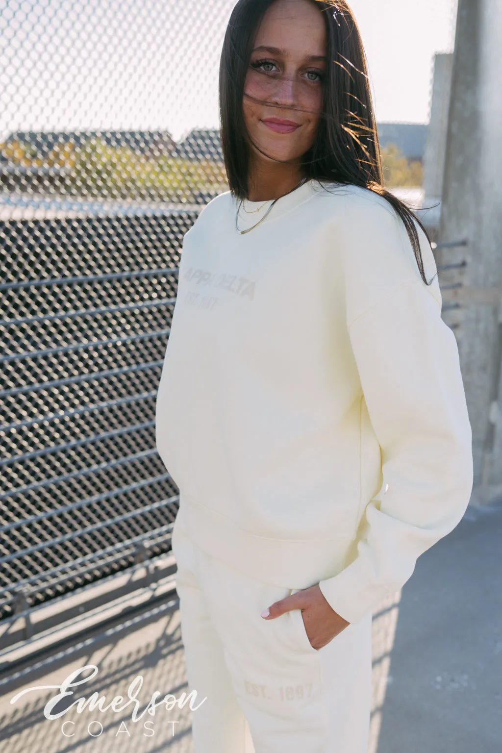 Kappa Delta Yellow Monochromatic Crewneck and Jogger Set