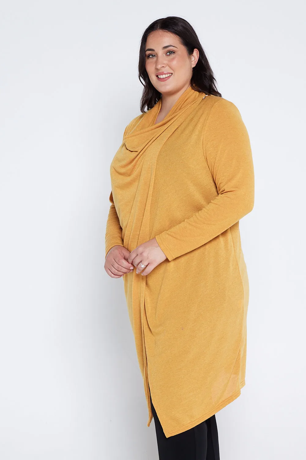 Kasra Wrap Tunic Jacket - Mustard