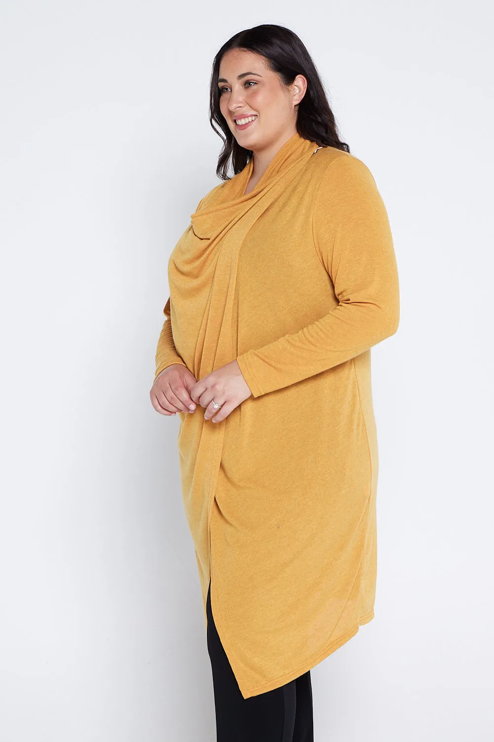 Kasra Wrap Tunic Jacket - Mustard