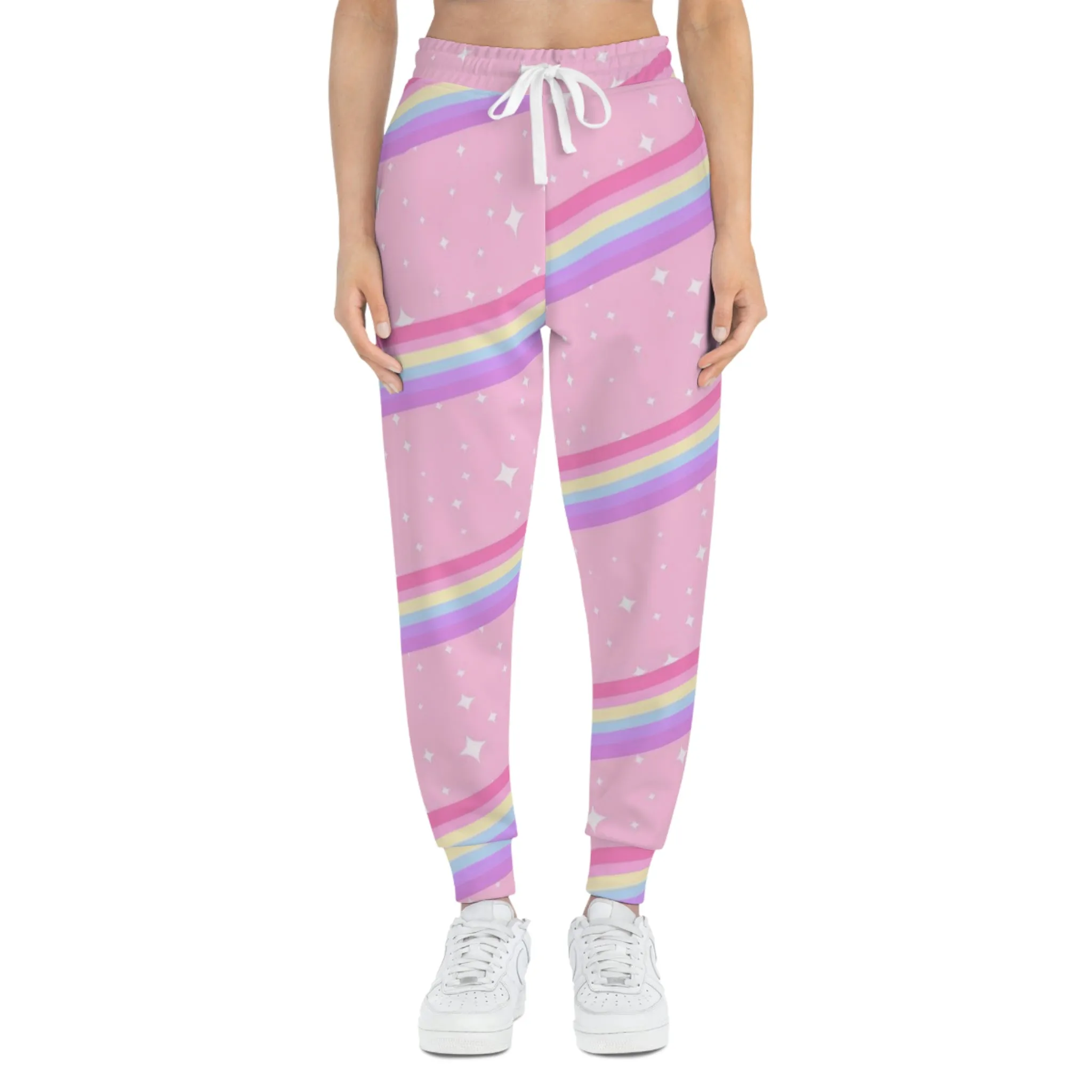 Kawaii Sparkle Cake Rainbow Beam Unisex Athletic Joggers