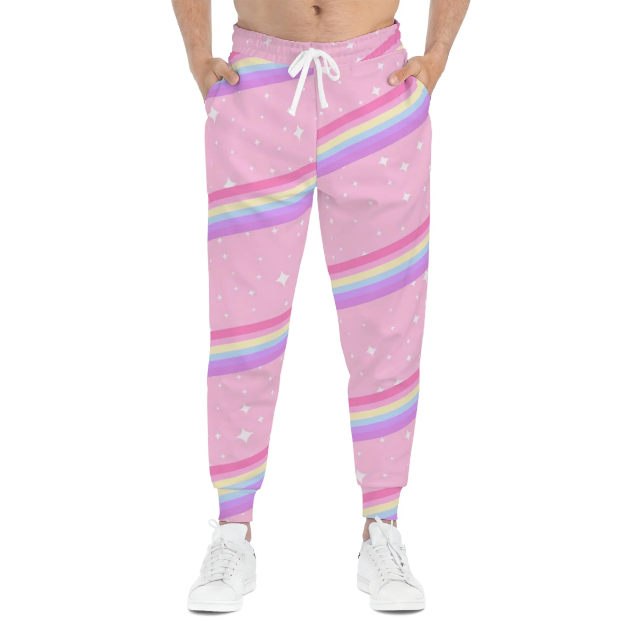 Kawaii Sparkle Cake Rainbow Beam Unisex Athletic Joggers