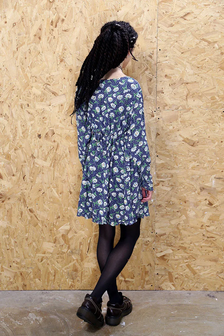 Long Sleeved Daisy Print Dress