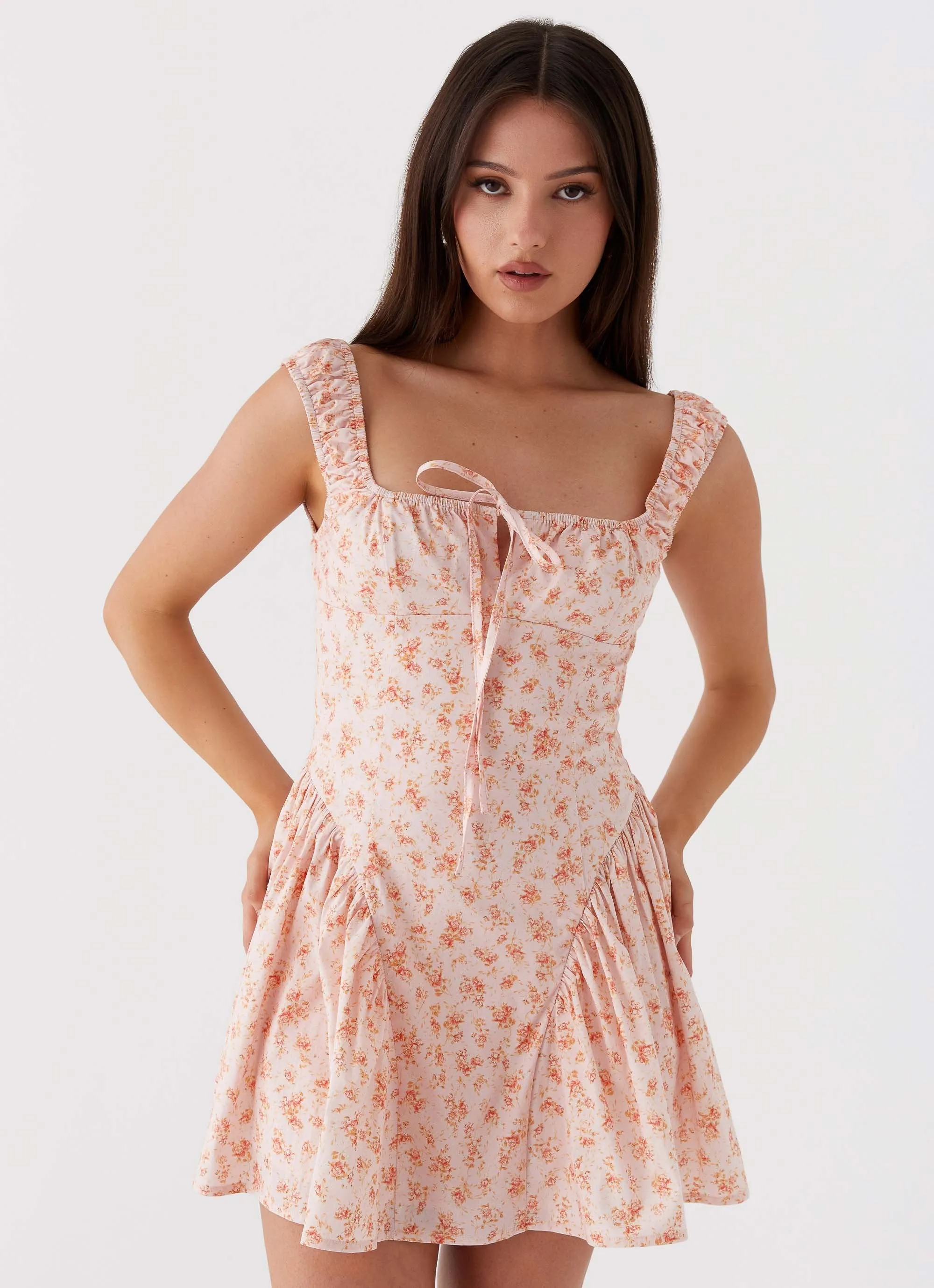 Luna Ditsy Mini Dress - Pink Ditsy Floral