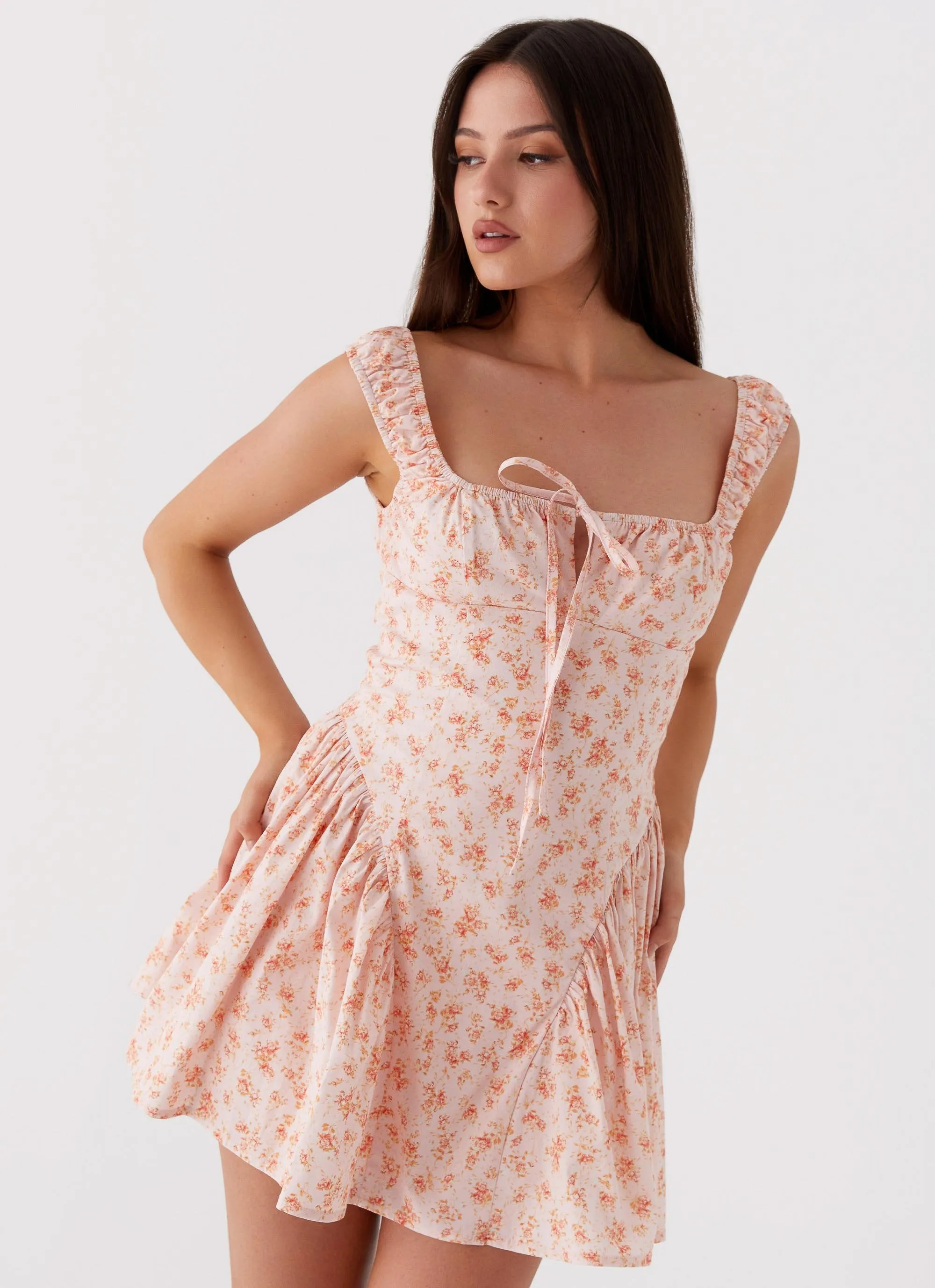 Luna Ditsy Mini Dress - Pink Ditsy Floral