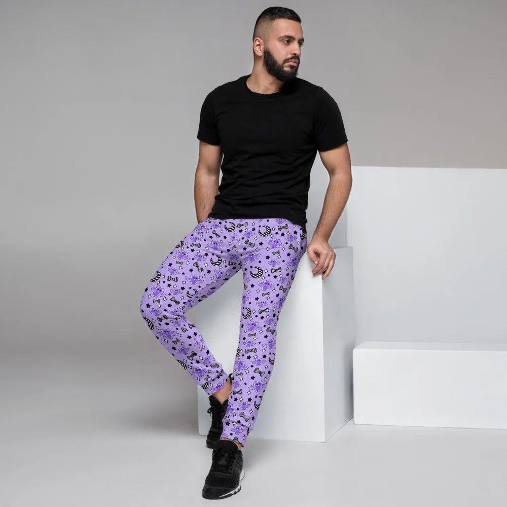 Magical Kawaii Spooky Bats Purple Men's Joggers