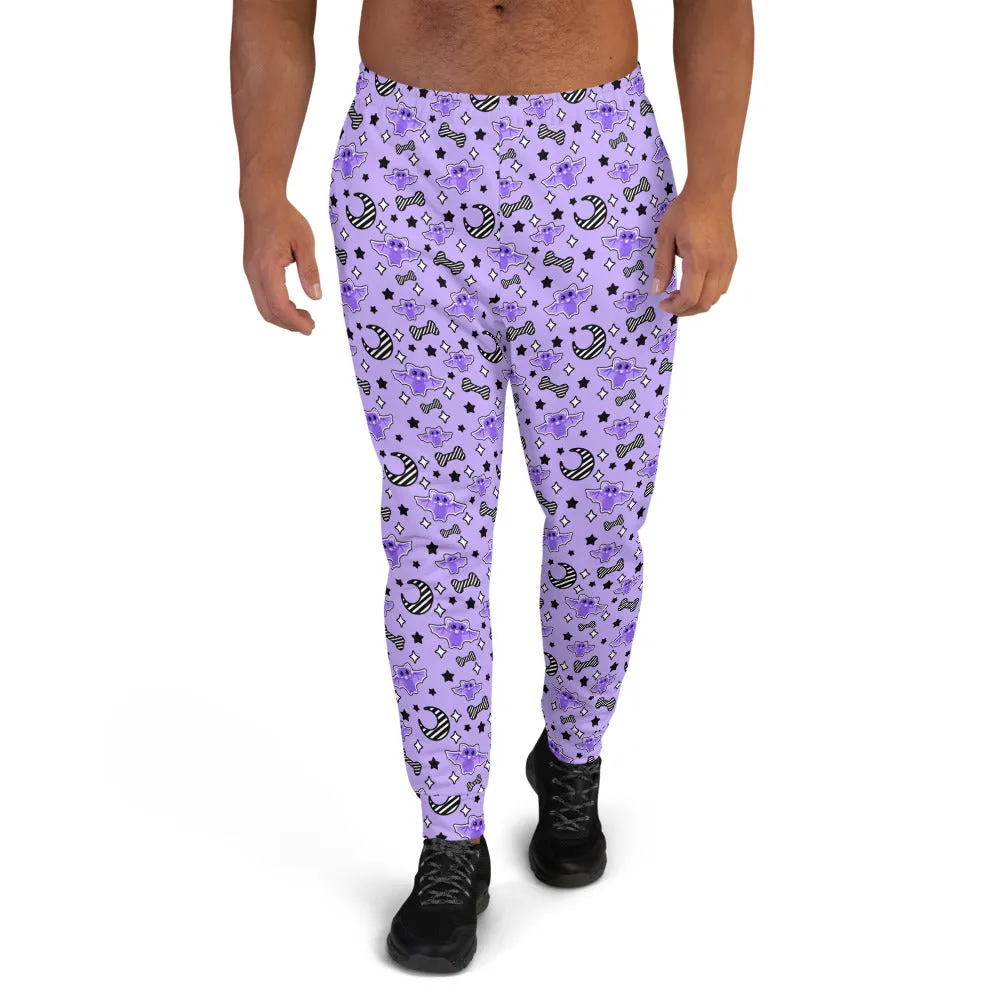 Magical Kawaii Spooky Bats Purple Men's Joggers