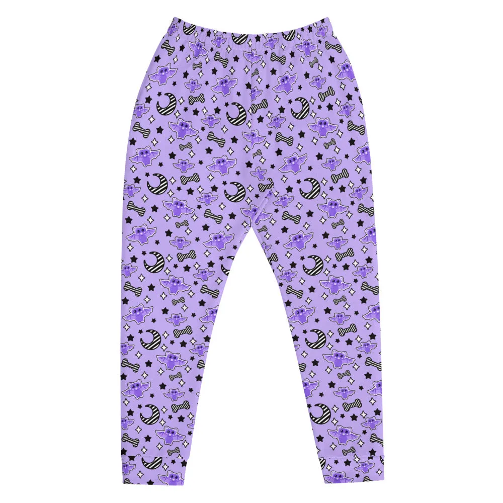 Magical Kawaii Spooky Bats Purple Men's Joggers